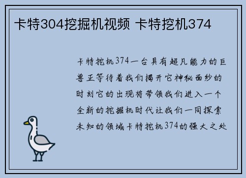 卡特304挖掘机视频 卡特挖机374